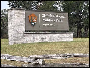 Shiloh Battlefield sign